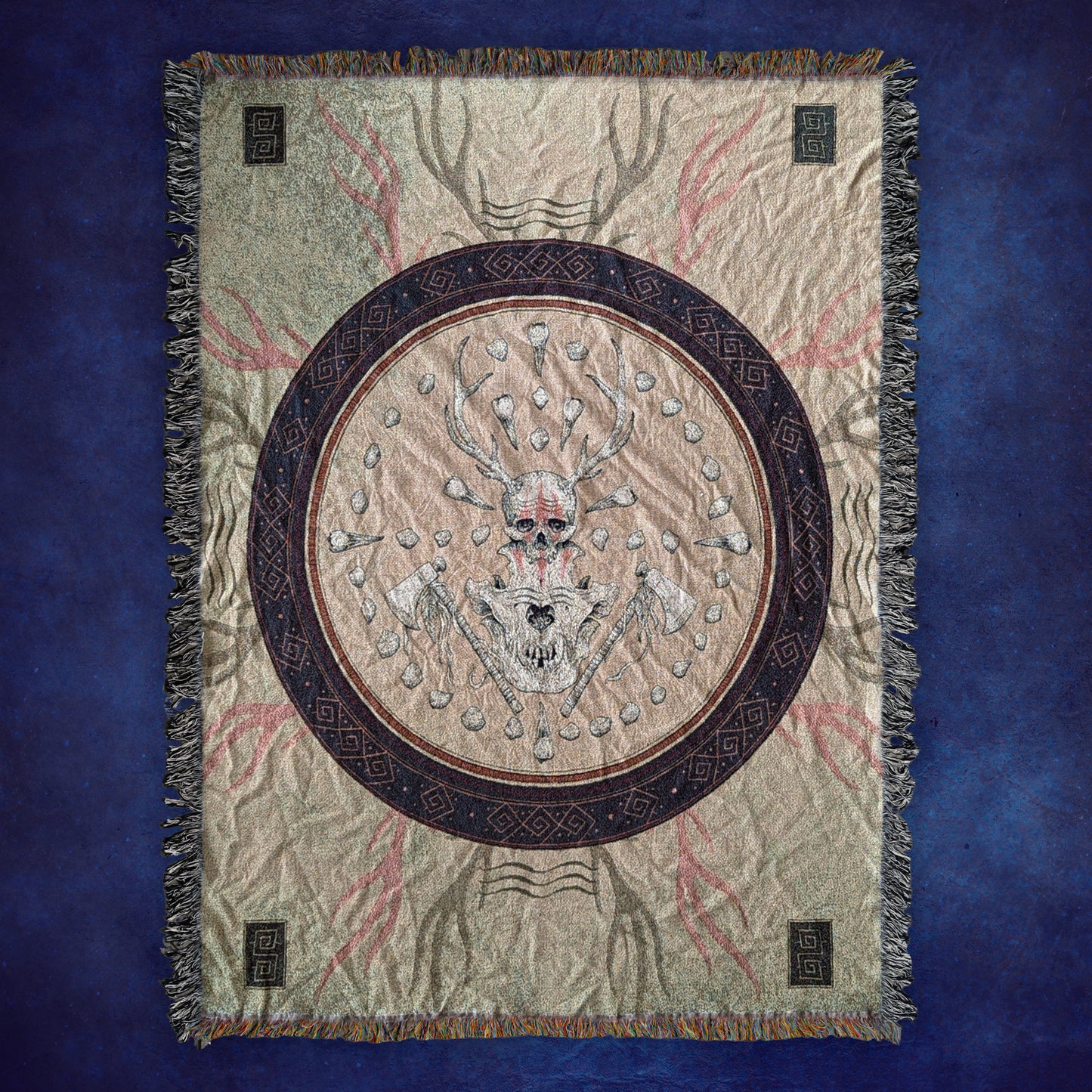 Blackbraid I Woven Tapestry Blanket
