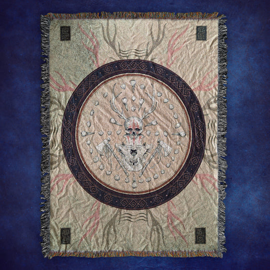 Blackbraid I Woven Tapestry Blanket