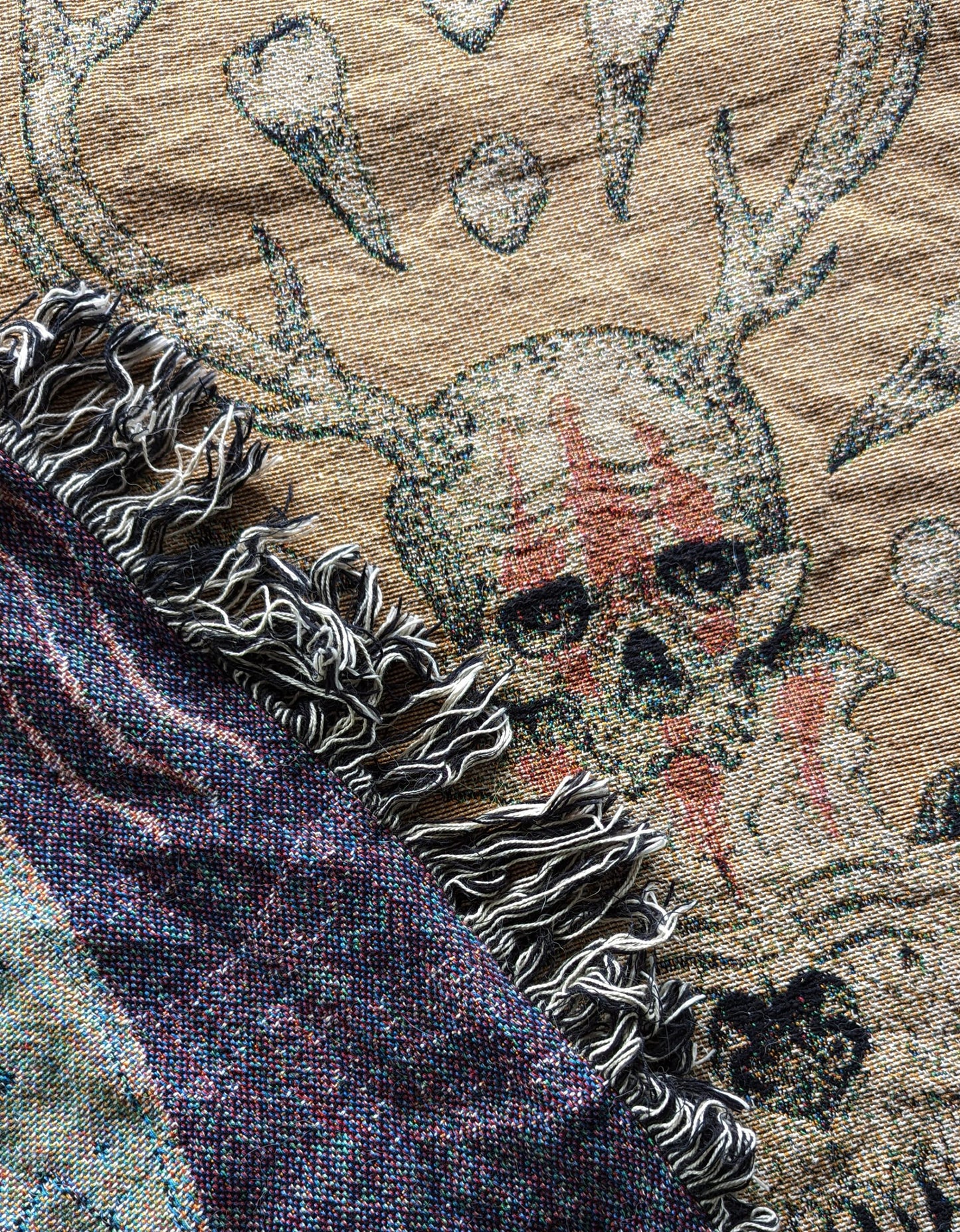 Blackbraid I Woven Tapestry Blanket